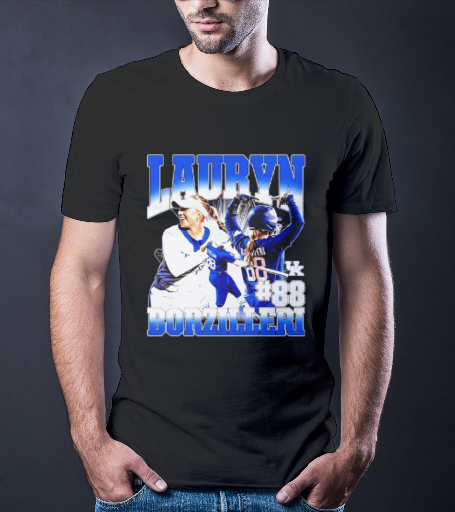 Kentucky Wildcats Lauryn Borzilleri 88 NCAA Softball Player T-Shirt