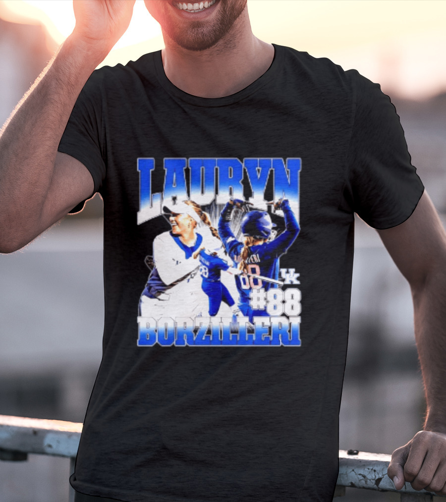 Kentucky Wildcats Lauryn Borzilleri 88 NCAA Softball Player T-Shirt