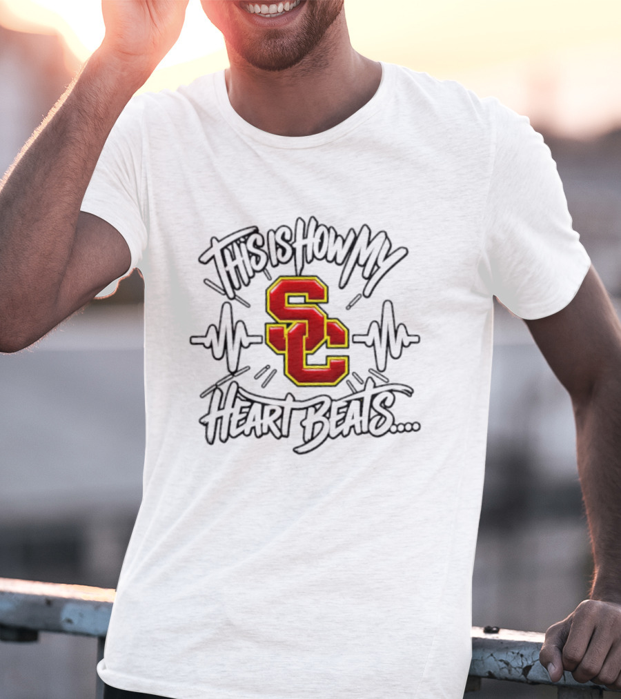 USC Trojans This Is How My Heart Beats NCAA Football T-Shirt