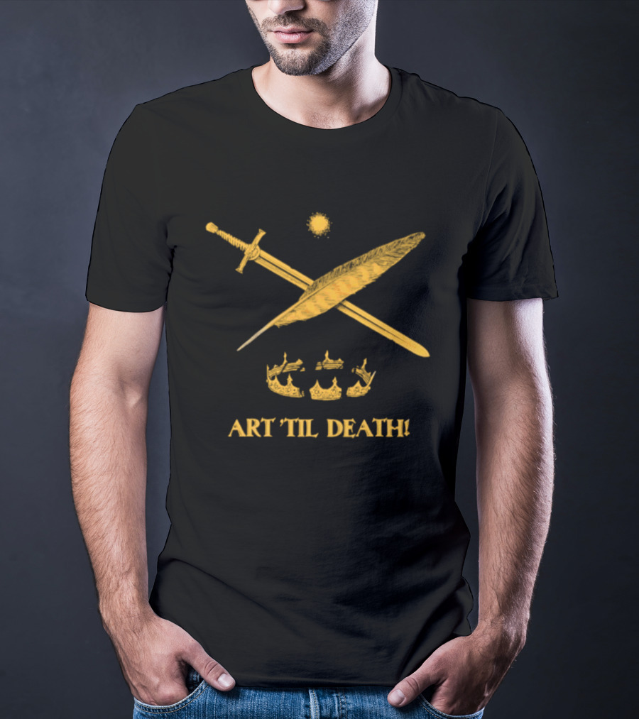 Quill Sword Broken Crown Art Til Death T-Shirt