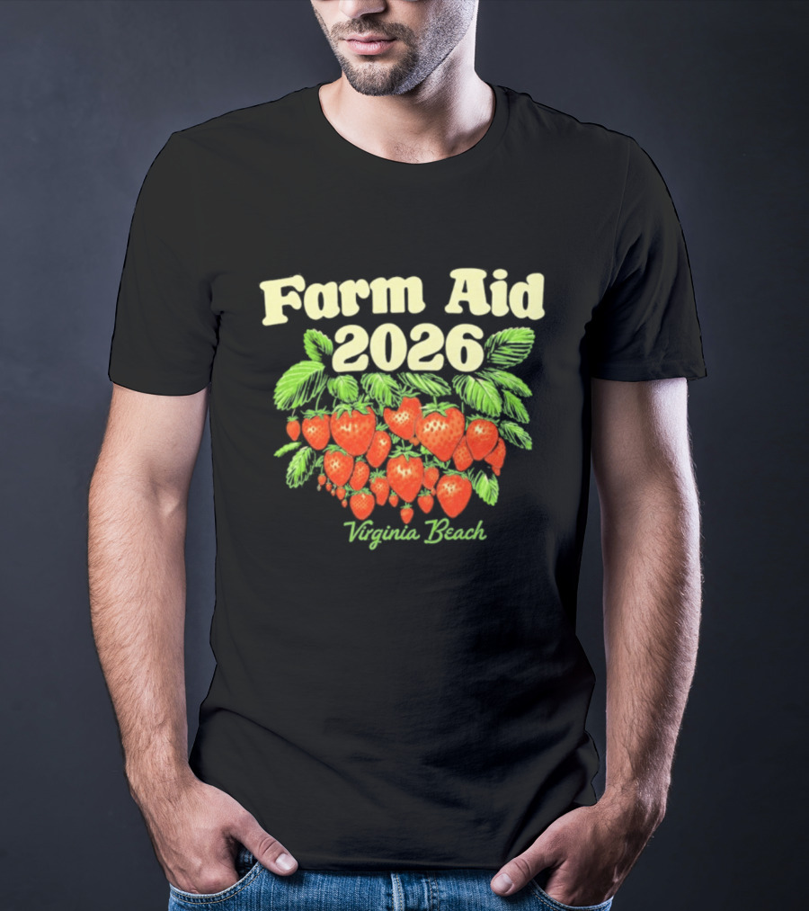 Farm Aid 2026 Virginia Beach Strawberry Event September 26 T-Shirt