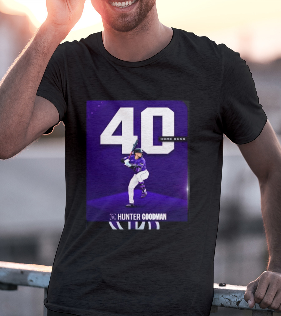 Hunter Goodman 40 Home Runs Colorado Rockies Purple T-Shirt
