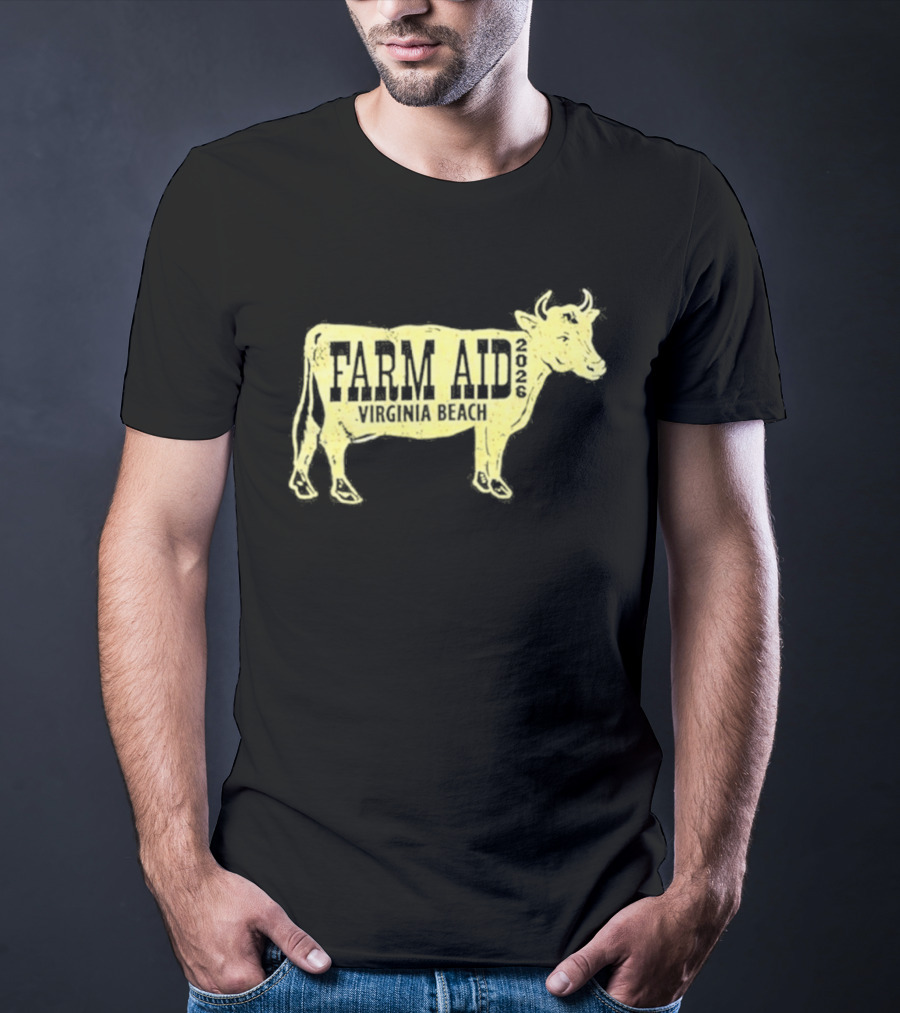 Virginia Beach Farm Aid 2026 September 26 Cow T-Shirt