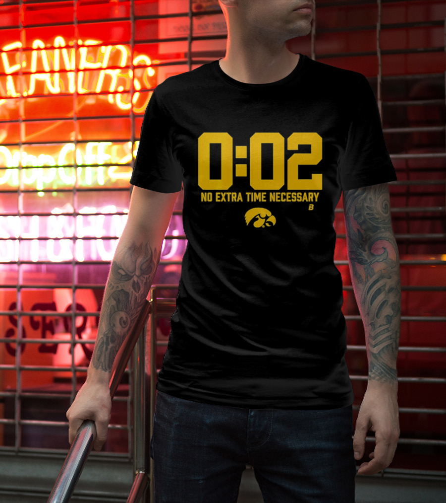 Iowa Hawkeyes Football No Extra Time 0 02 T-Shirt