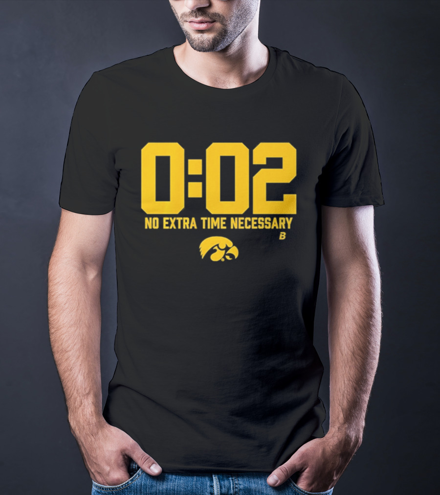Iowa Hawkeyes Football No Extra Time 0 02 T-Shirt