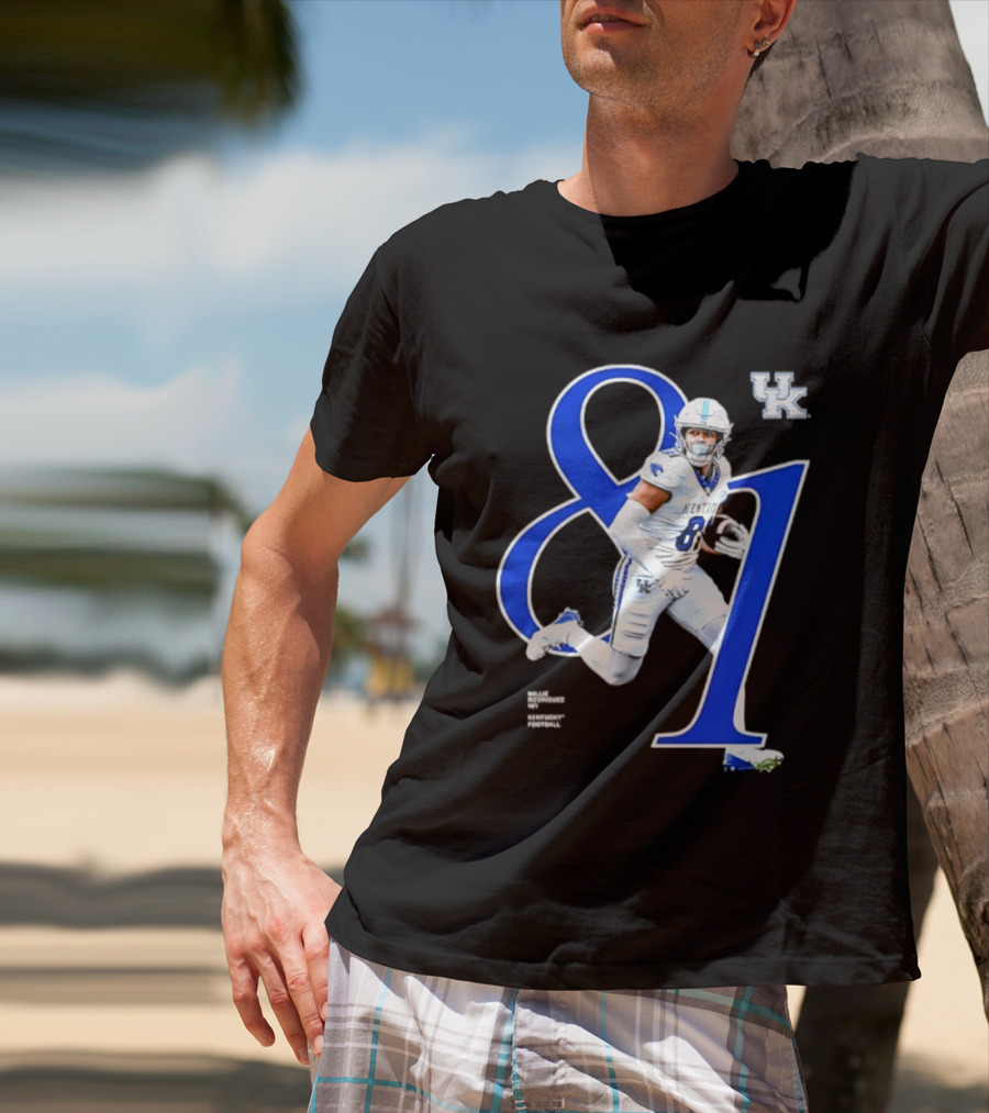 Willie Rodriguez 81 Kentucky Wildcats NCAA Football Player Number T-Shirt