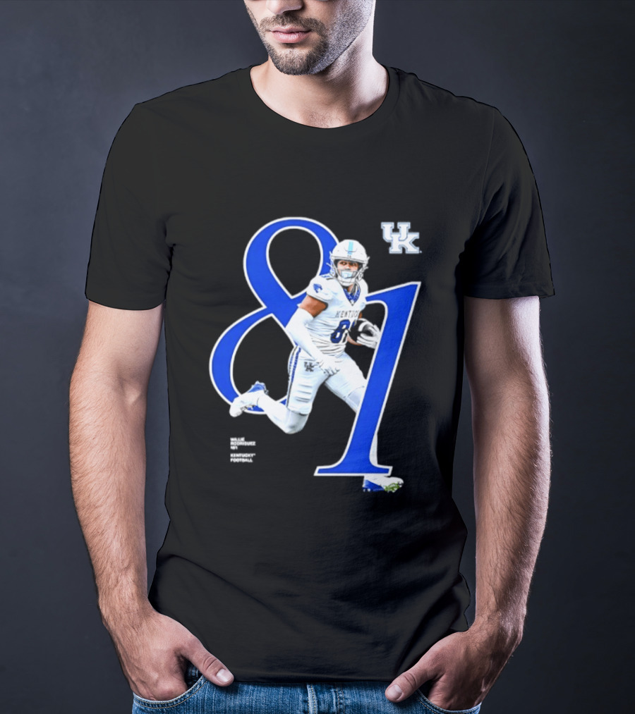 Willie Rodriguez 81 Kentucky Wildcats NCAA Football Player Number T-Shirt