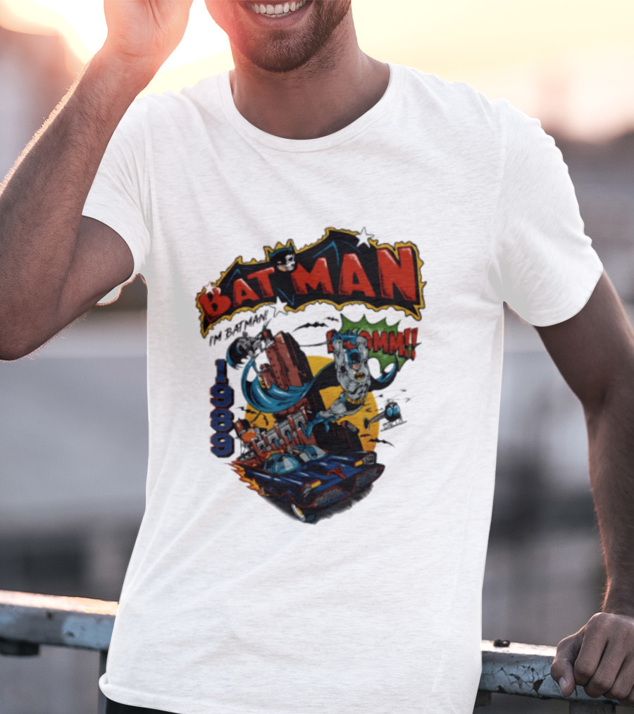 Batman 1989 I'm Batman DC Comics Batmobile T-Shirt