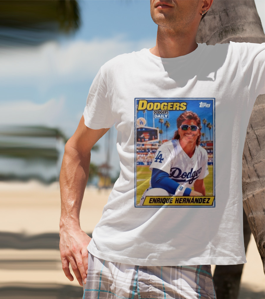 Dodgers Daily Enrique Hernandez Topps LA Baseball T-Shirt