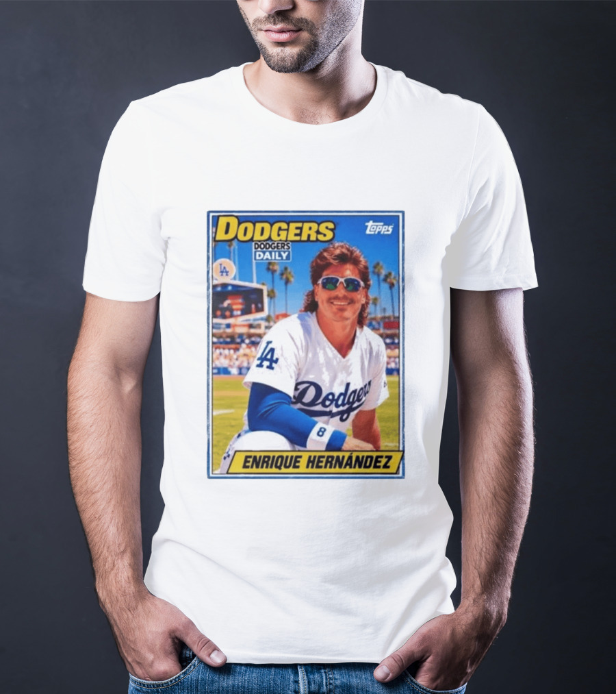 Dodgers Daily Enrique Hernandez Topps LA Baseball T-Shirt
