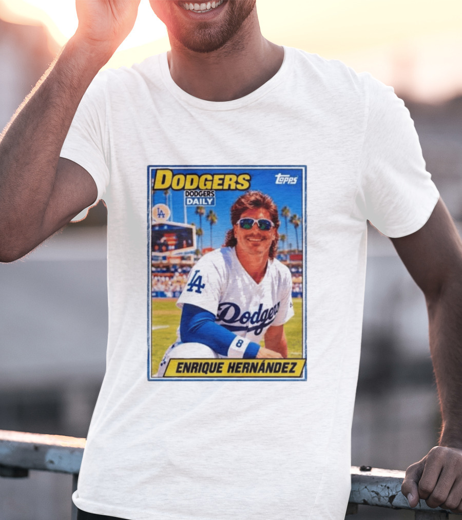 Dodgers Daily Enrique Hernandez Topps LA Baseball T-Shirt