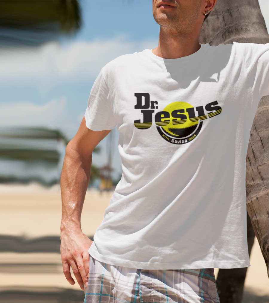 Dr Jesus With Saving Souls Yellow Circle T-Shirt