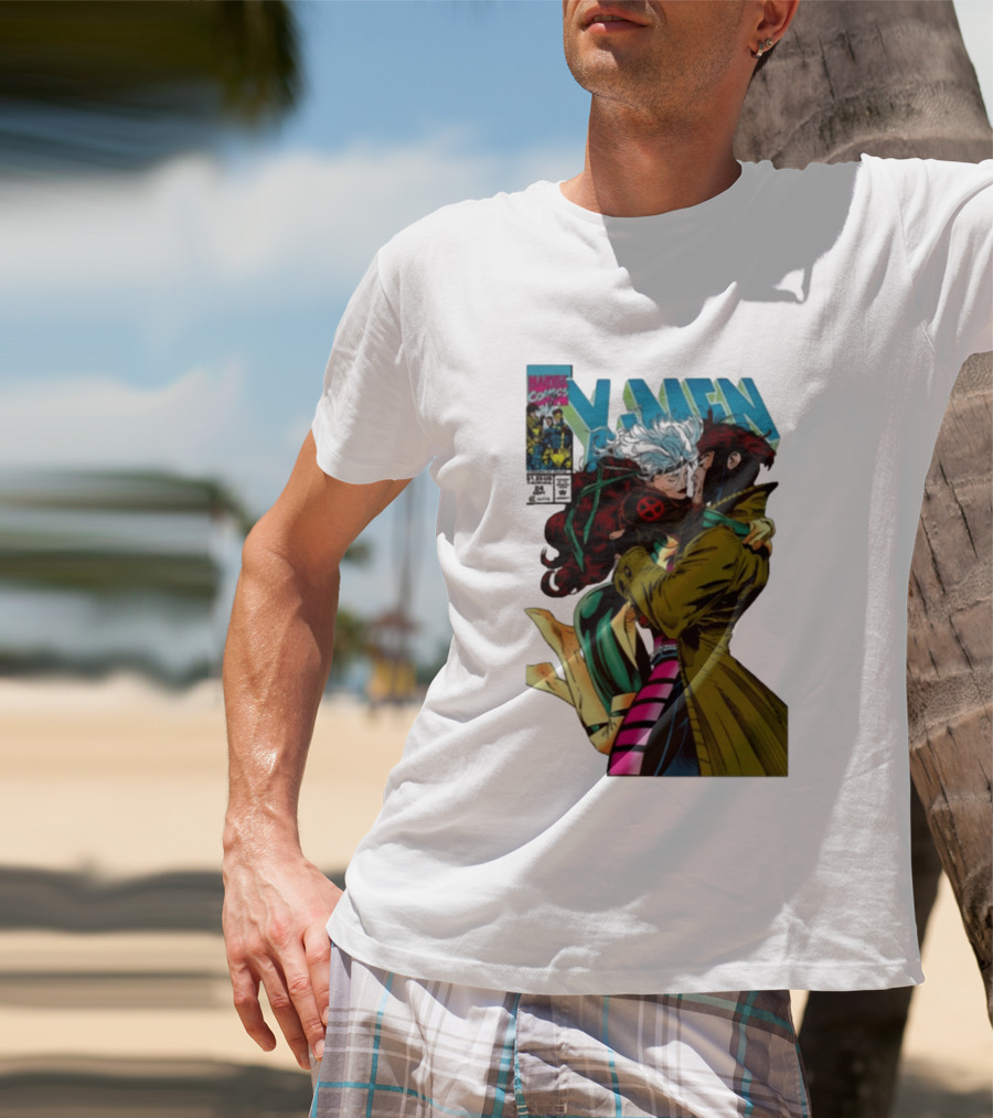 Marvel Comics X Men Gambit And Rogue Kiss Cover Comfort Colors Adult T-Shirt