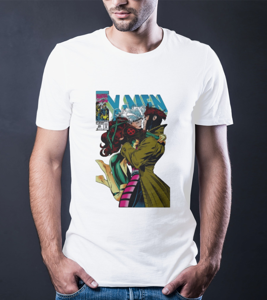 Marvel Comics X Men Gambit And Rogue Kiss Cover Comfort Colors Adult T-Shirt
