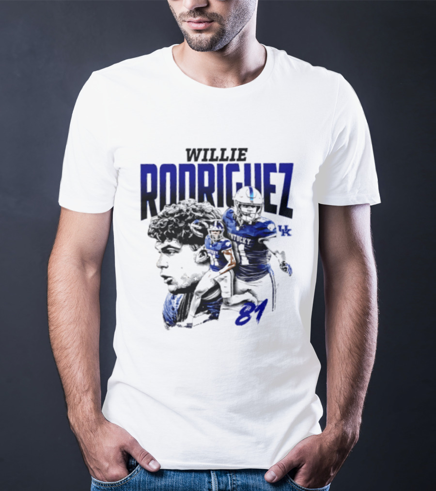 Willie Rodriguez 81 Kentucky Wildcats NCAA Football Player UK T-Shirt