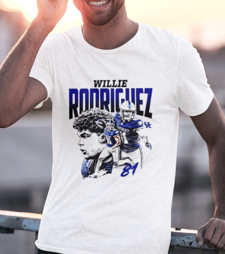 Willie Rodriguez 81 Kentucky Wildcats NCAA Football Player UK T-Shirt