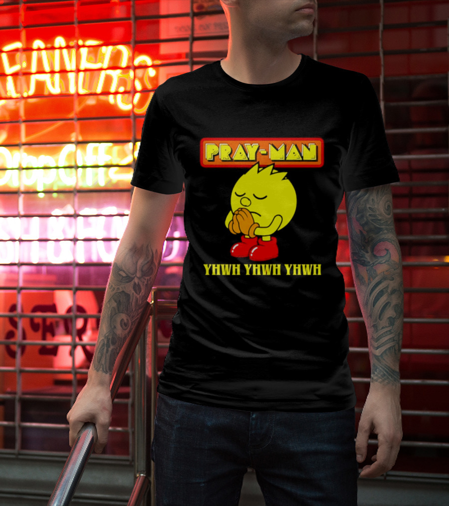 Pray Man YHWH Spiritual Pac Man Symbolism T-Shirt