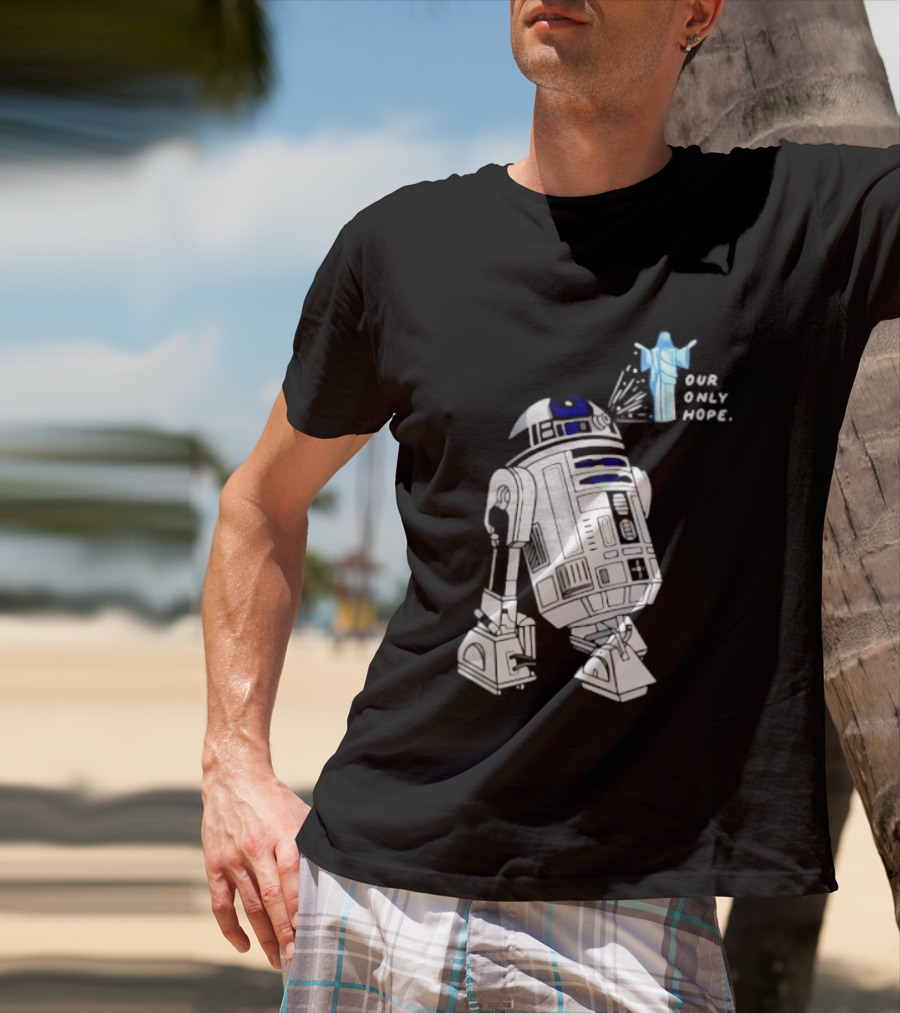R2 D2 Our Only Hope Star Wars Sci Fi Droid Hologram T-Shirt