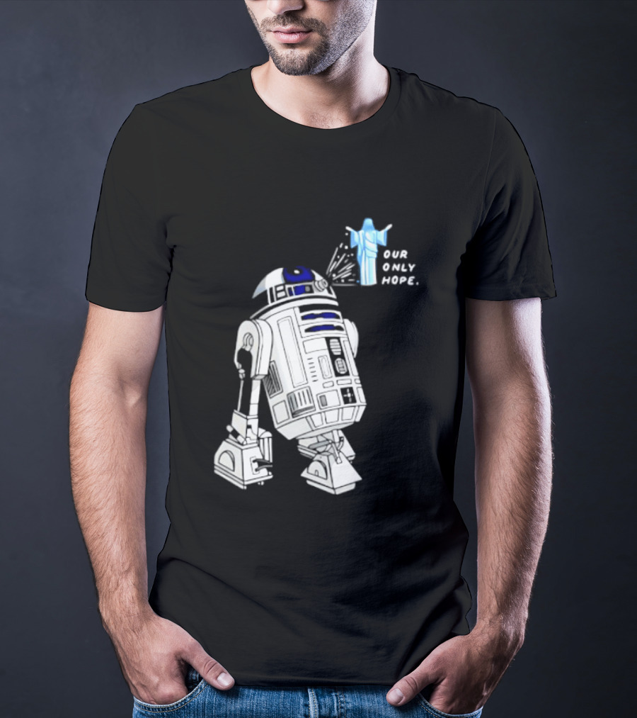 R2 D2 Our Only Hope Star Wars Sci Fi Droid Hologram T-Shirt