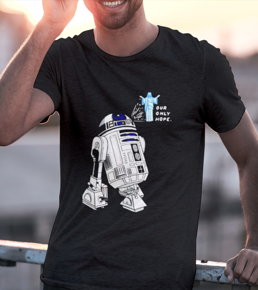 R2 D2 Our Only Hope Star Wars Sci Fi Droid Hologram T-Shirt