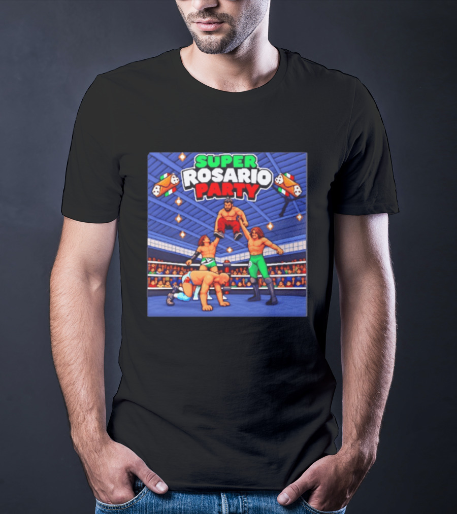 Super Rosario Party Wrestling Arena Pizzeria T-Shirt