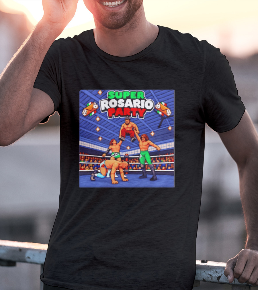 Super Rosario Party Wrestling Arena Pizzeria T-Shirt