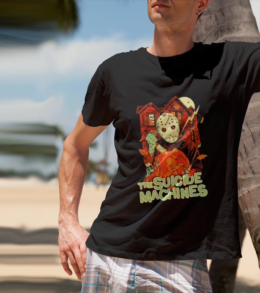 The Suicide Machines Jason Voorhees Pumpkin Halloween House Lightning T-Shirt