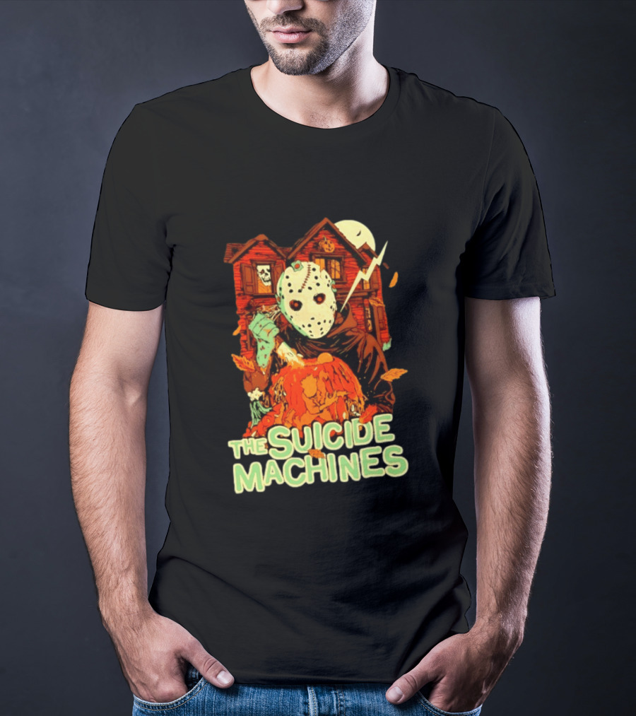 The Suicide Machines Jason Voorhees Pumpkin Halloween House Lightning T-Shirt