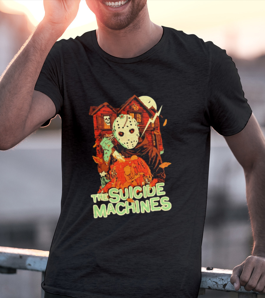 The Suicide Machines Jason Voorhees Pumpkin Halloween House Lightning T-Shirt