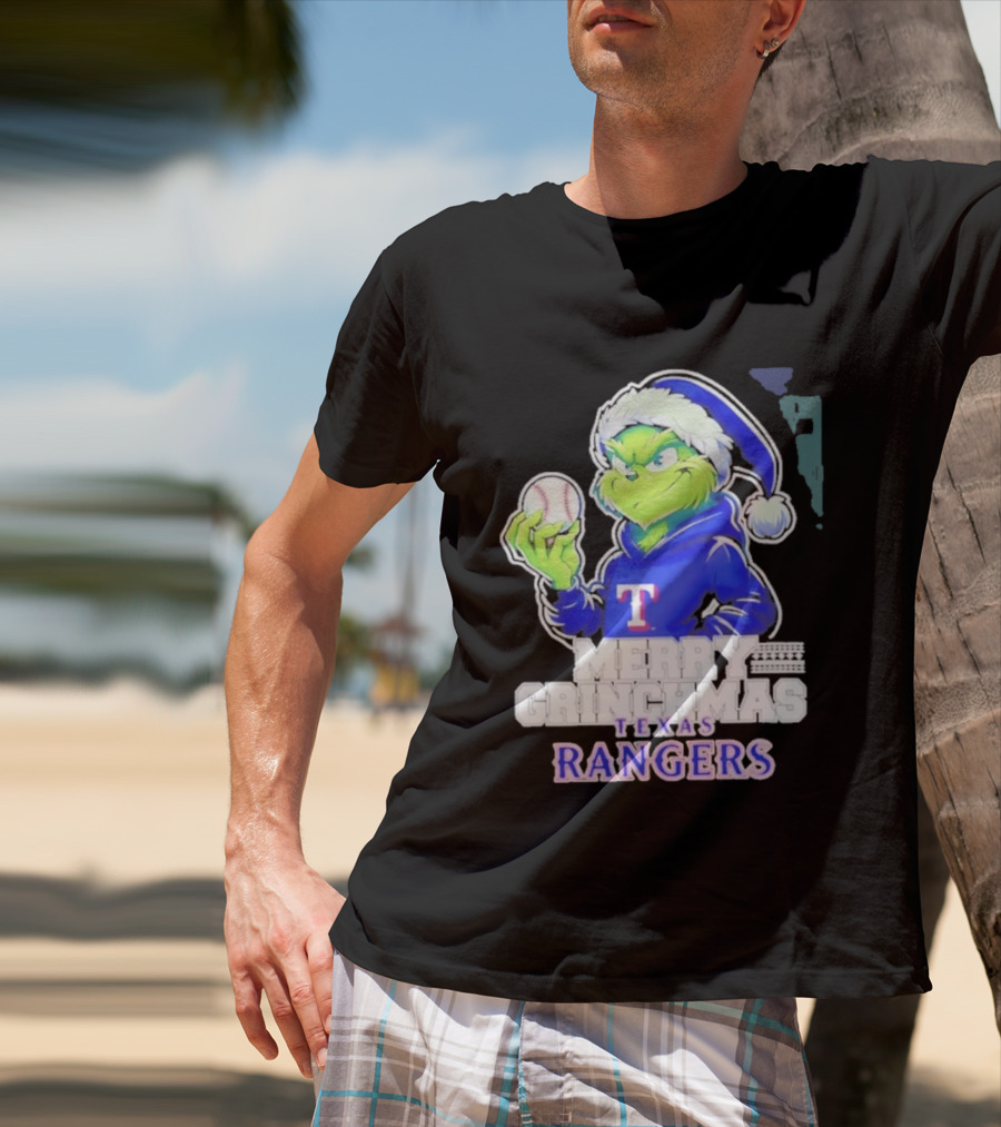 Grinch Merry Grinchmas Texas Rangers Baseball Holiday 2026 T-Shirt