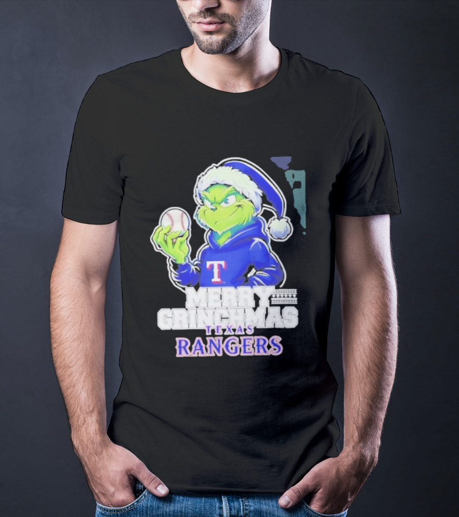 Grinch Merry Grinchmas Texas Rangers Baseball Holiday 2026 T-Shirt