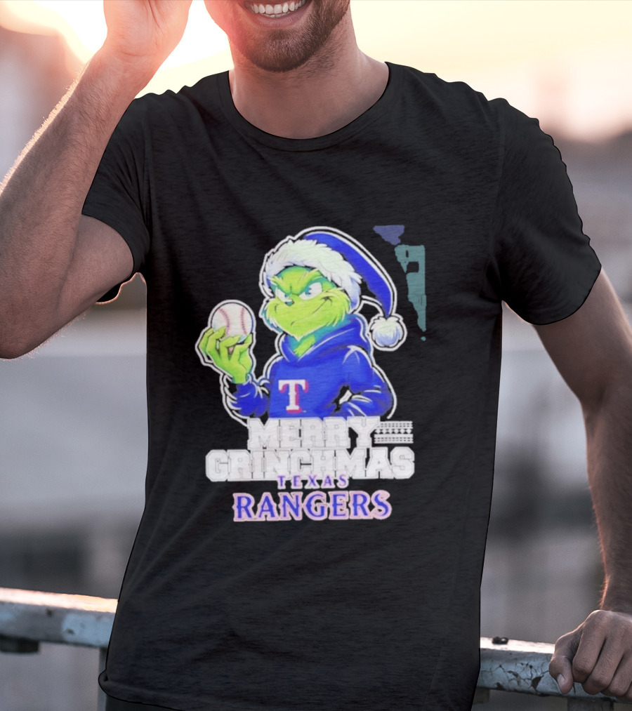 Grinch Merry Grinchmas Texas Rangers Baseball Holiday 2026 T-Shirt