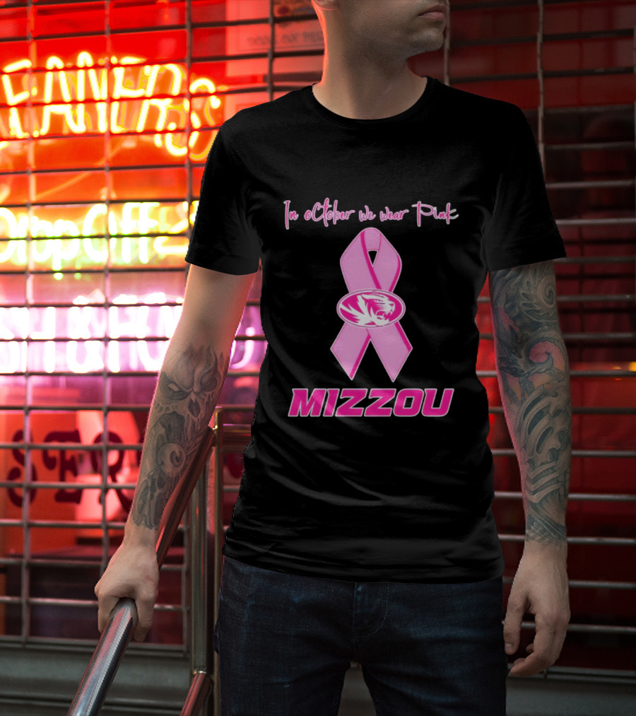 Missouri Tigers NCAA Football Breast Cancer Awareness In October We Wear Pink T-Shirt