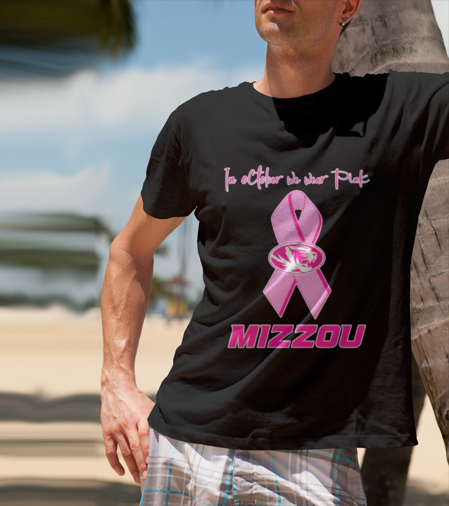 Missouri Tigers NCAA Football Breast Cancer Awareness In October We Wear Pink T-Shirt