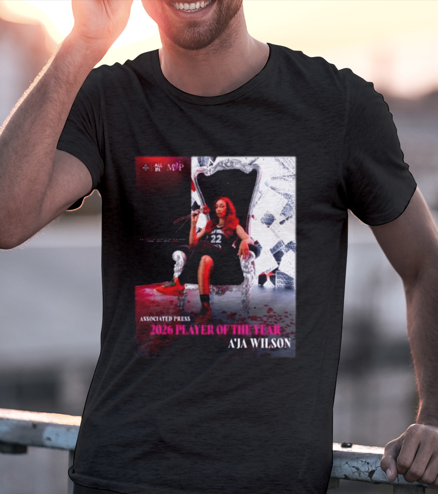Las Vegas Aces A'ja Wilson 2026 Player Of The Year Associated Press MVP All T-Shirt