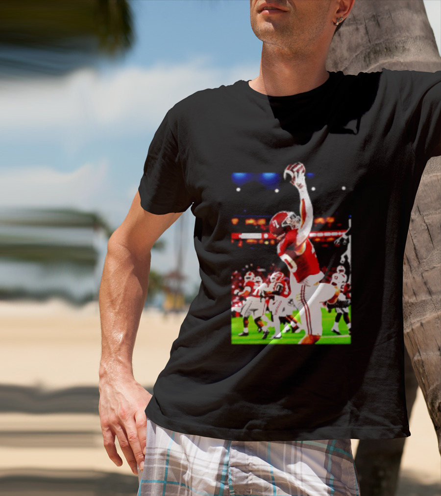 Alabama Crimson Tide Josh Ford One Handed Football Catch T-Shirt
