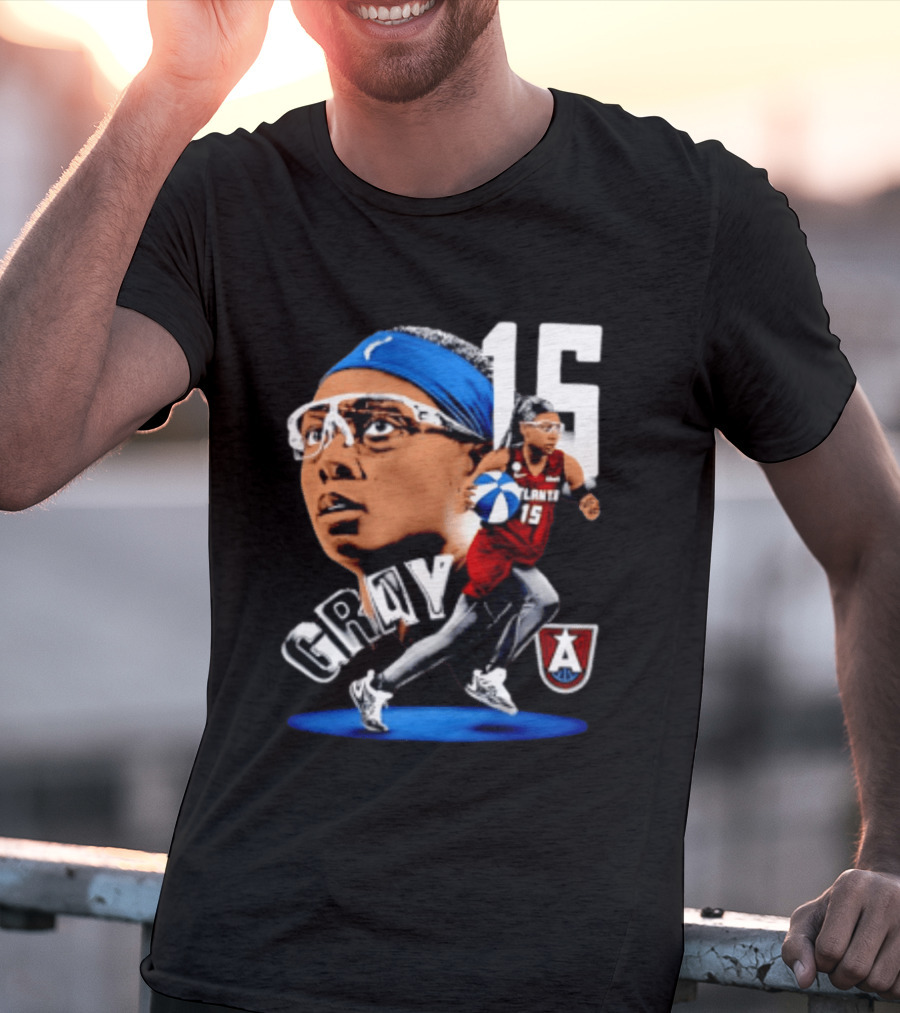 Allisha Gray 15 Atlanta Dream WNBA Basketball Player Action T-Shirt
