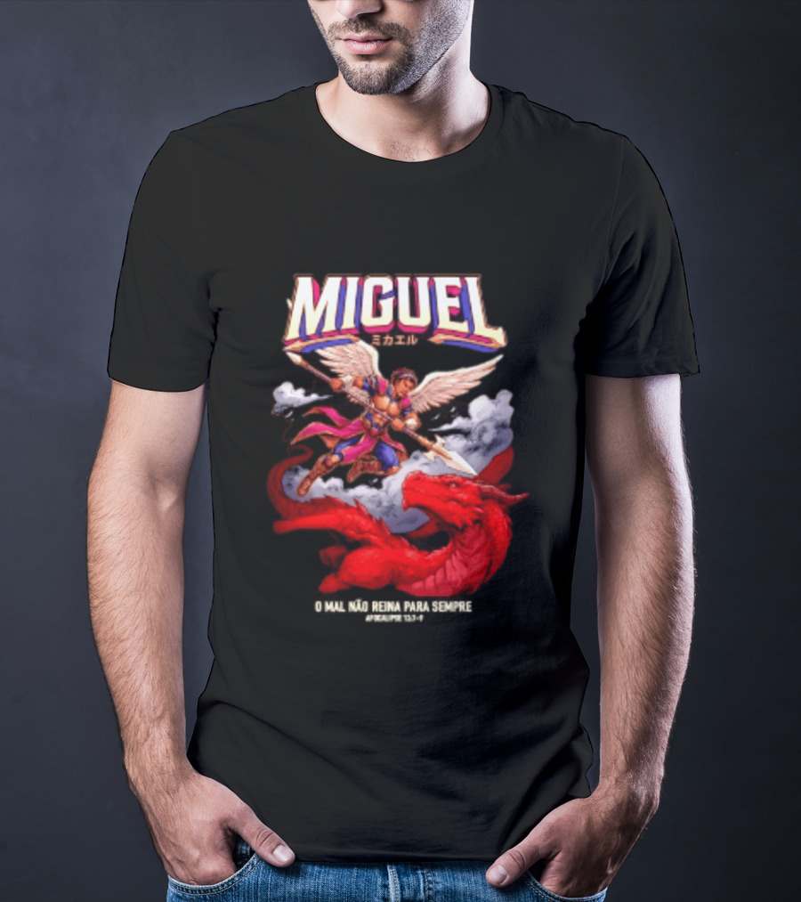 Miguel Angel Vs Dragon Apocalipse 12 7 9 O Mal Nao Reina Para Sempre T-Shirt