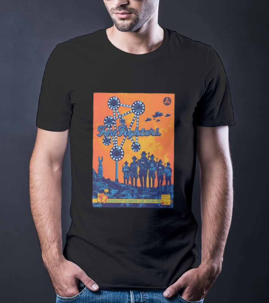 Foo Fighters Allegiant Stadium Las Vegas NV Space Theme Concert T-Shirt