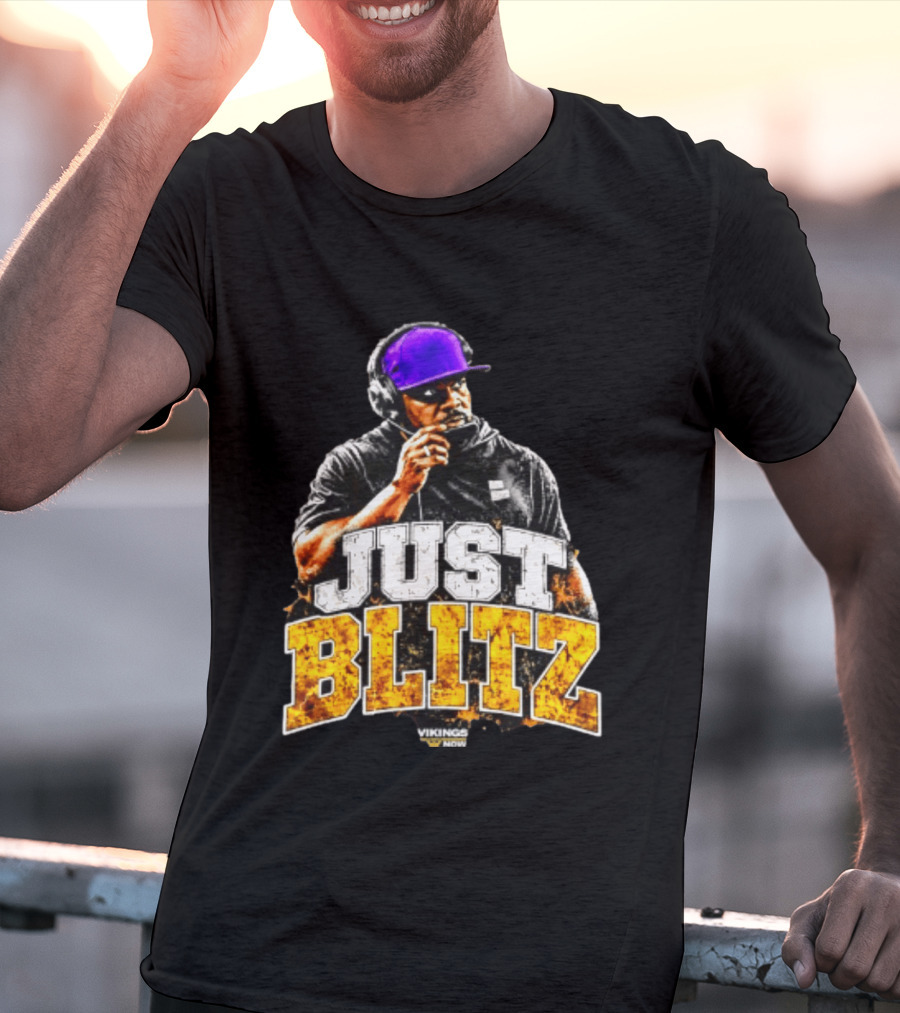 Brian Flores Just Blitz Vikings Now Bold Coaching Football Strategy T-Shirt