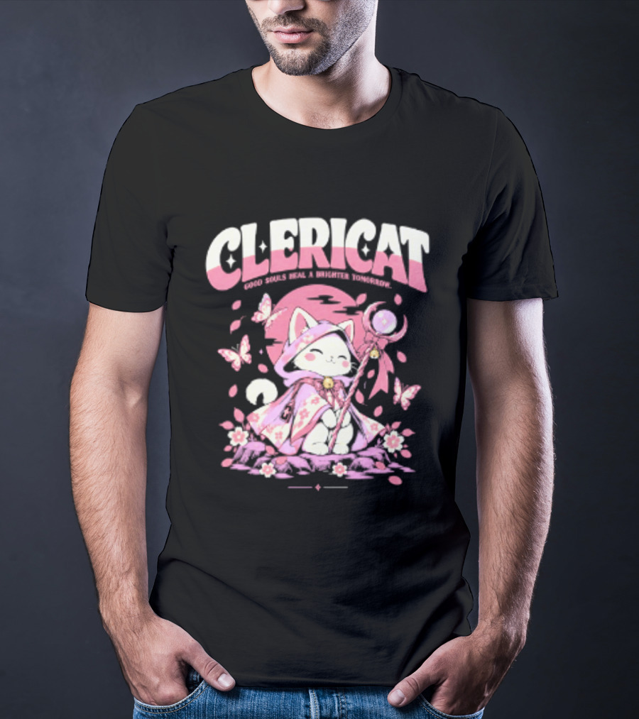 Clericat Good Souls Heal A Brighter Tomorrow Butterfly Blossoms T-Shirt