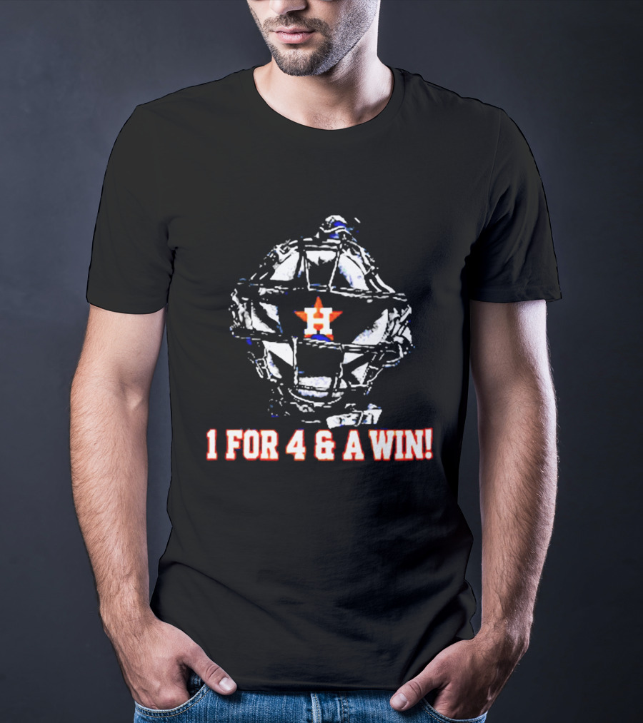 Houston H Baseball Catcher 1 For 4 And A Win T-Shirt