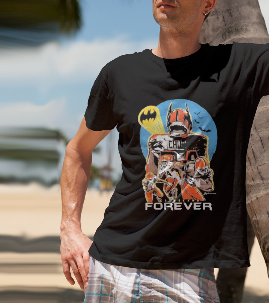 Cleveland Browns Nick Chubb Batman Signal Forever T-Shirt