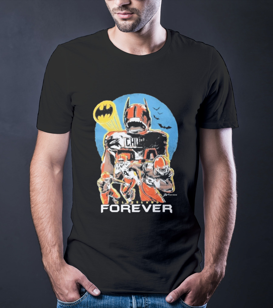 Cleveland Browns Nick Chubb Batman Signal Forever T-Shirt