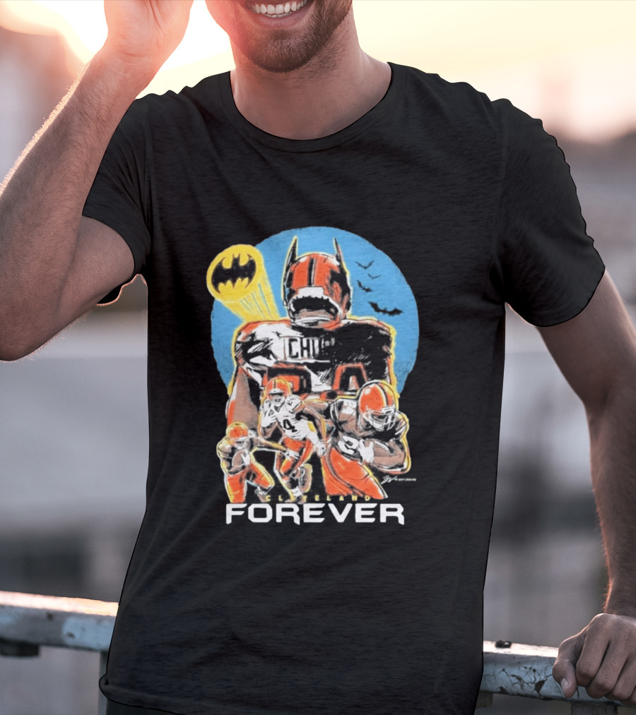 Cleveland Browns Nick Chubb Batman Signal Forever T-Shirt