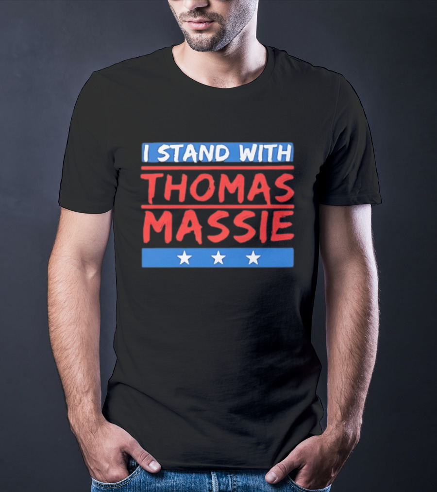 I Stand With Thomas Massie Stars Patriotic Support T-Shirt