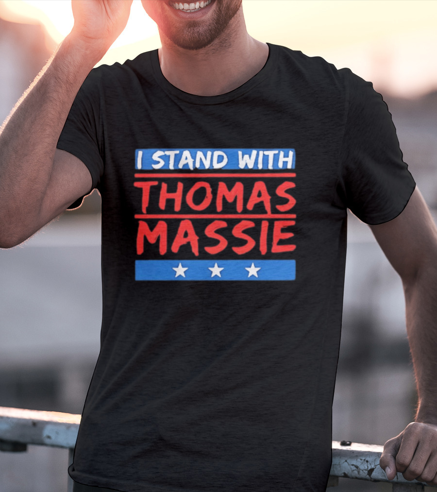 I Stand With Thomas Massie Stars Patriotic Support T-Shirt