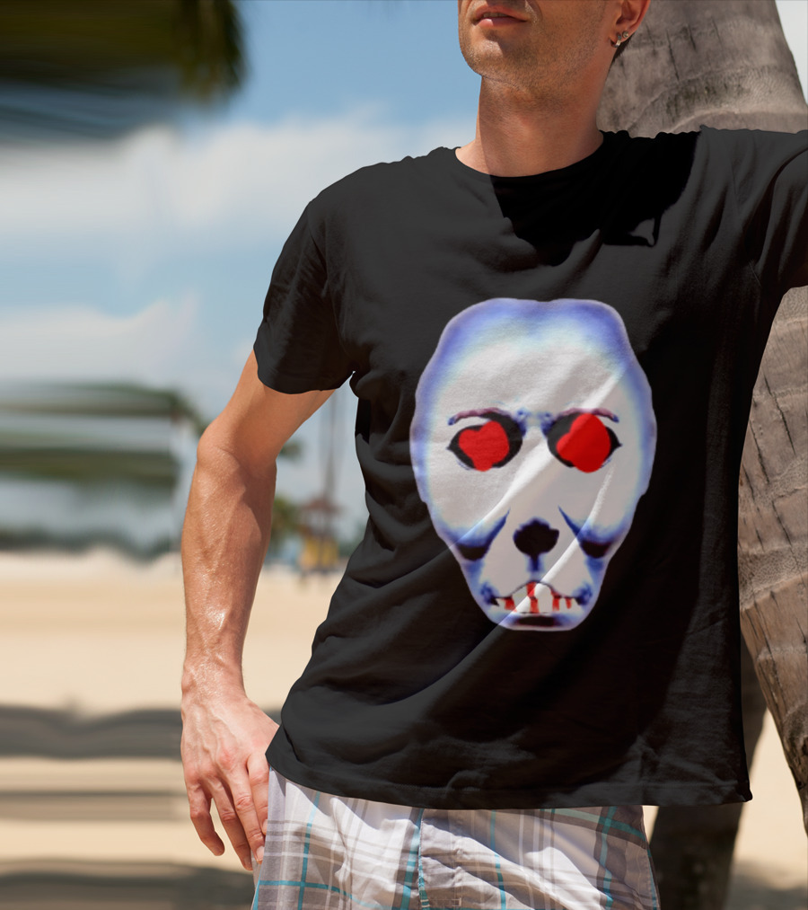 Creepy Alien Face With Red Eyes And Bread Teeth Surrealistic T-Shirt