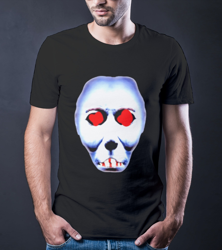 Creepy Alien Face With Red Eyes And Bread Teeth Surrealistic T-Shirt