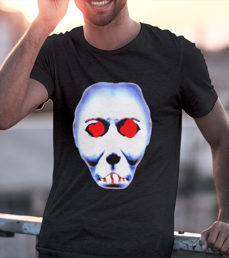 Creepy Alien Face With Red Eyes And Bread Teeth Surrealistic T-Shirt